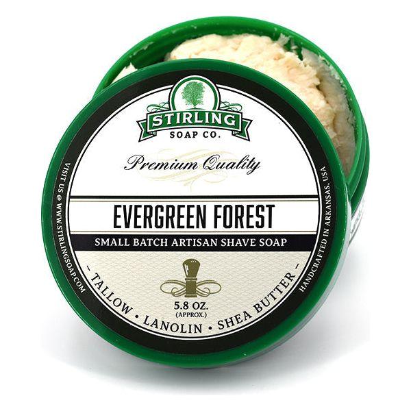 Stirling Soap Co Stirling Soap Co. Evergreen Forest Shaving Collection Shaving Set Dark Slate Gray Shaving Soap 5.8oz