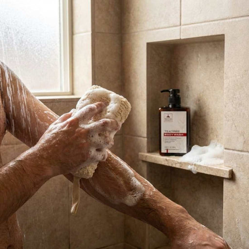 Shave Essentials Exfoliating Bath Sponge Shower Sponges, Brushes & Scrubs Dark Olive Green