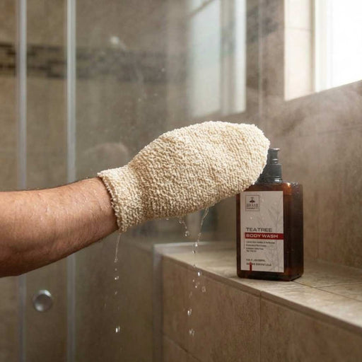 Shave Essentials Exfoliating Shower Mitt Shower Sponges, Brushes & Scrubs Dim Gray