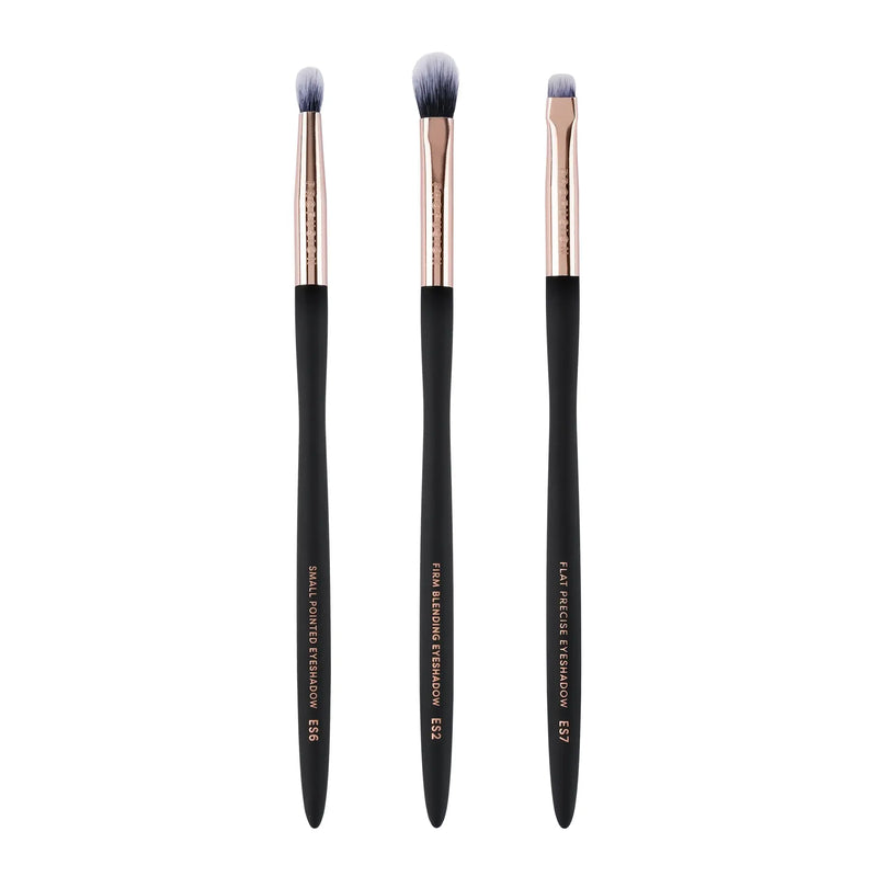 Profusion Cosmetics Artistry Eye Essentials | 3-pc Artistry Eye Brush Set Makeup Brushes Light Gray