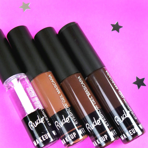 Rude Cosmetics Eyebrow Gel Mascara Mascara Dark Slate Gray Clear,Natural Brown,Cappucino,Choco Brown
