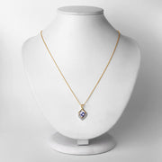 Bids.com 0.96 Carat Genuine Tanzanite and White Topaz .925 Sterling Silver Pendant Pendants Lavender