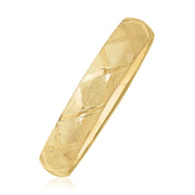 Bids.com 10k Yellow Gold Dual-Textured Diamond Pattern Bangle Bracelets White Smoke 7 / Yellow Gold,8 / Yellow Gold