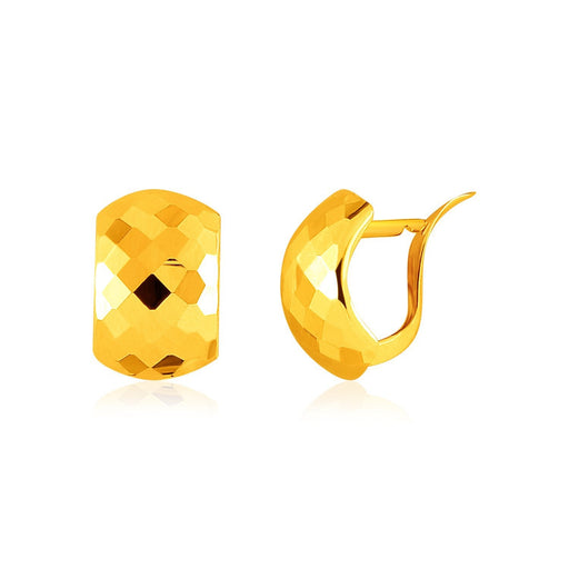 Bids.com 14k Yellow Gold Geometric Texture Earrings Earrings White Smoke Yellow Gold