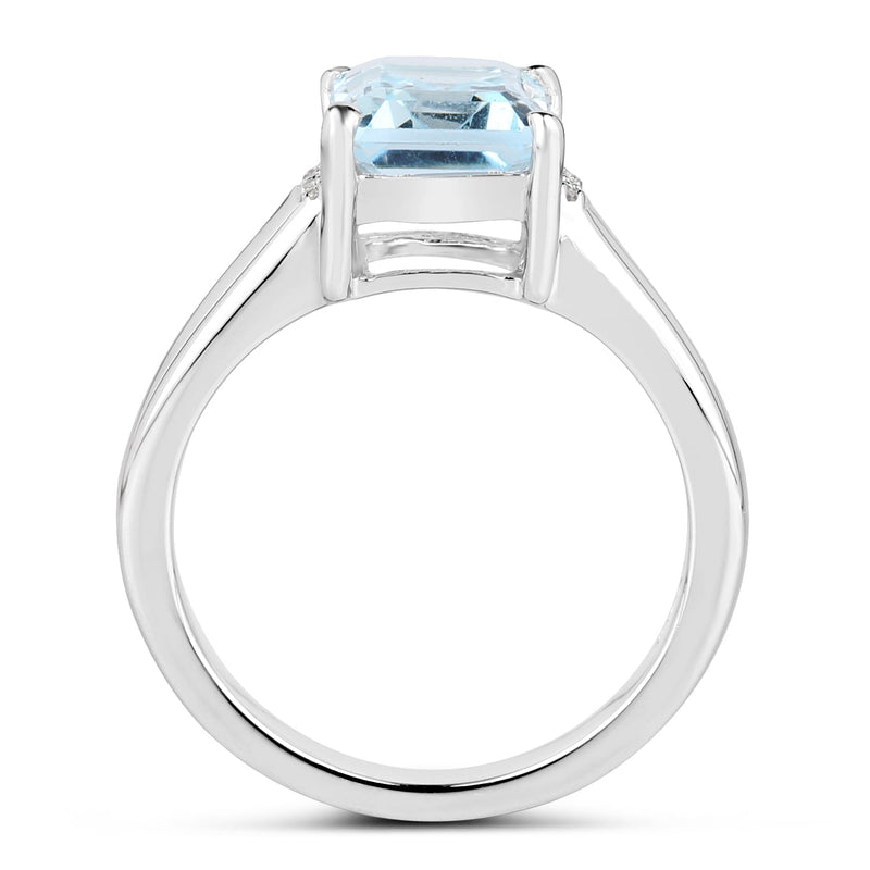 Bids.com 2.64 Carat Genuine Blue Topaz and White Topaz .925 Sterling Silver Ring Rings White Smoke size 6.00,Size 9.00,size 7.00,size 8.00,Size 5.00,9.00,5.00,size 10.00