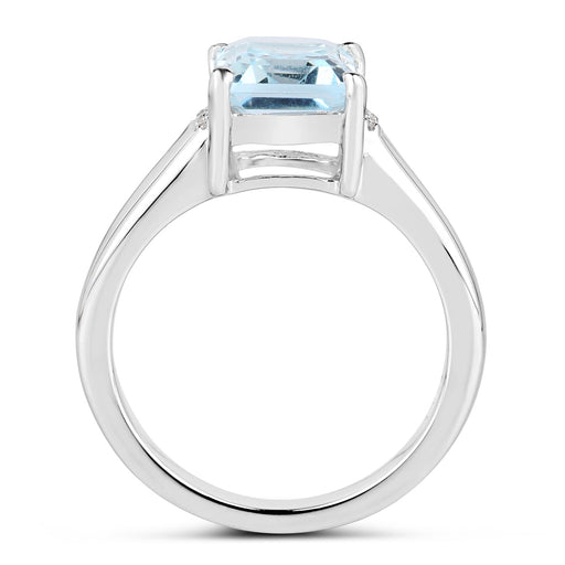 Bids.com 2.64 Carat Genuine Blue Topaz and White Topaz .925 Sterling Silver Ring Rings White Smoke size 6.00,Size 9.00,size 7.00,size 8.00,Size 5.00,9.00,5.00,size 10.00