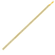 Bids.com Triple Strand Rope Chain Bracelet in 10k Two Tone Gold Bracelets White Smoke 7.25 / Two-Tone Gold