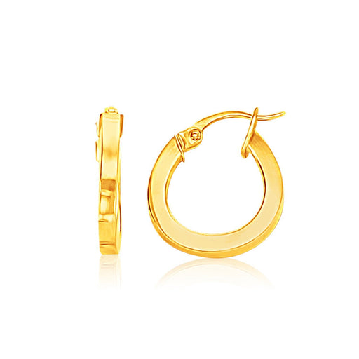 Bids.com 14k Yellow Gold Flat Side Small Hoop Earrings Earrings White Smoke Yellow Gold