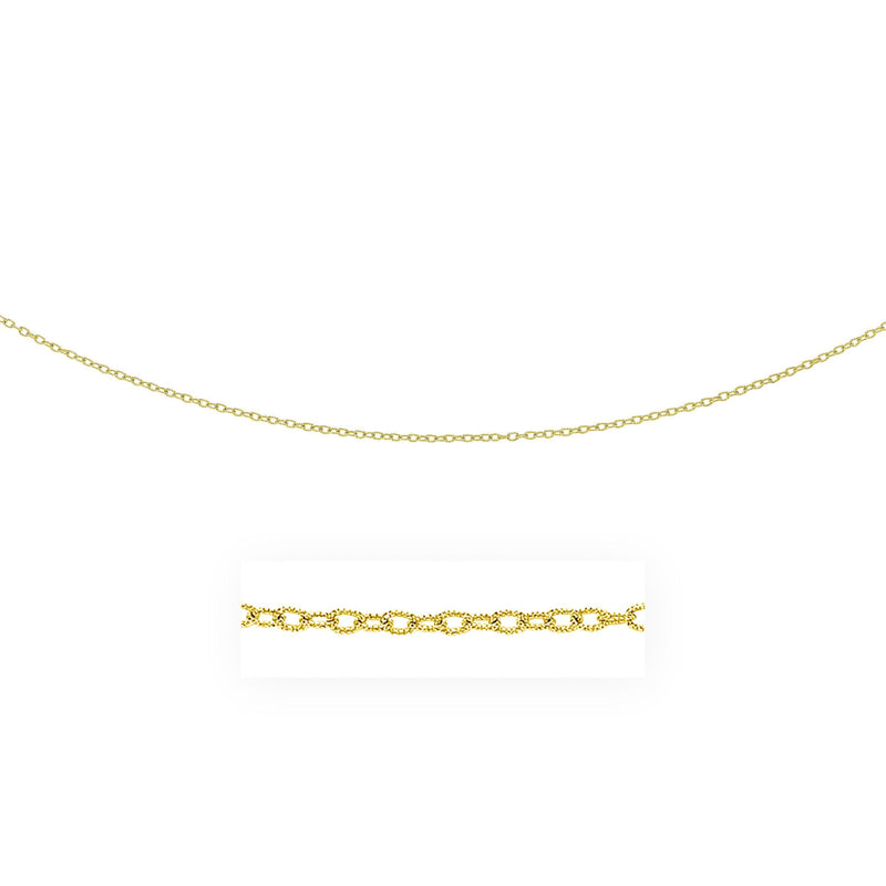 Bids.com 2.5mm 14k Yellow Gold Pendant Chain with Textured Links Necklaces White Smoke 16 / Yellow Gold,18 / Yellow Gold,20 / Yellow Gold,24 / Yellow Gold