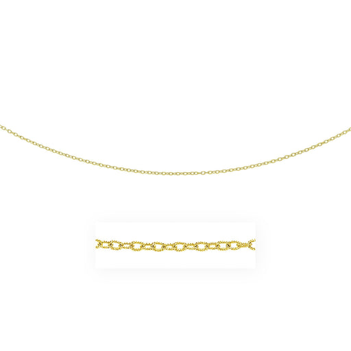 Bids.com 2.5mm 14k Yellow Gold Pendant Chain with Textured Links Necklaces White Smoke 16 / Yellow Gold,18 / Yellow Gold,20 / Yellow Gold,24 / Yellow Gold