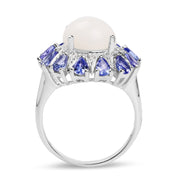 Bids.com 4.25 Carat Genuine Opal, Tanzanite & White Topaz .925 Sterling Silver Ring Rings White Smoke size 6.00,size 7.00,size 8.00,size 9.00,size 5.00,size 10.00