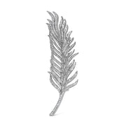 Bids.com 18K White Gold 2 7/8 Cttw Diamond Feather Brooch Pin (G-H Color, VS1-VS2 Clarity) Accessories White Smoke White.Gold / 2.9