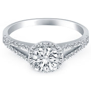 Bids.com 14k White Gold Diamond Halo Split Shank Engagement Ring Rings White Smoke 4 / White Gold,4.5 / White Gold,5 / White Gold,5.5 / White Gold,6 / White Gold,6.5 / White Gold,7 / White Gold,7.5 / White Gold,8 / White Gold,8.5 / White Gold,9 / White Gold