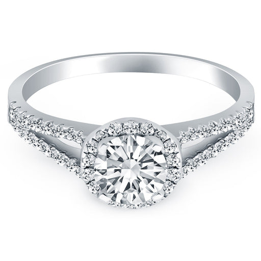 Bids.com 14k White Gold Diamond Halo Split Shank Engagement Ring Rings White Smoke 4 / White Gold,4.5 / White Gold,5 / White Gold,5.5 / White Gold,6 / White Gold,6.5 / White Gold,7 / White Gold,7.5 / White Gold,8 / White Gold,8.5 / White Gold,9 / White Gold
