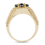 Bids.com 0.91 Carat Genuine Black Diamond .925 Sterling Silver Ring Rings White Smoke size 8.00,size 9.00,size 6.00,size 7.00,size 5.00