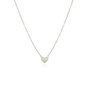 Bids.com 14k White Gold Polished Mini Heart Necklace Necklaces White Smoke 18 / White Gold
