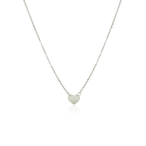 Bids.com 14k White Gold Polished Mini Heart Necklace Necklaces White Smoke 18 / White Gold
