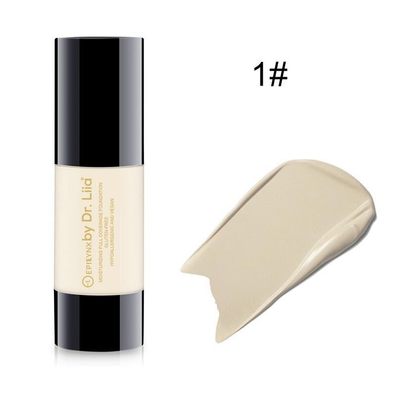EpiLynx Breathable Full-Coverage Foundation – Dewy Finish, Hydrating, Vegan, Gluten-Free (SPF 15) foundation Black 1