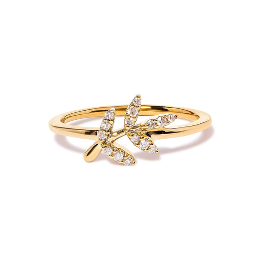 Bids.com 10K Yellow Gold 1/10 Cttw Diamond Leaf and Branch Ring (H-I Color, I1-I2 Clarity) - Ring Size 7 Rings White Smoke 7 / Yellow.Gold,6 / Yellow.Gold,8 / Yellow.Gold