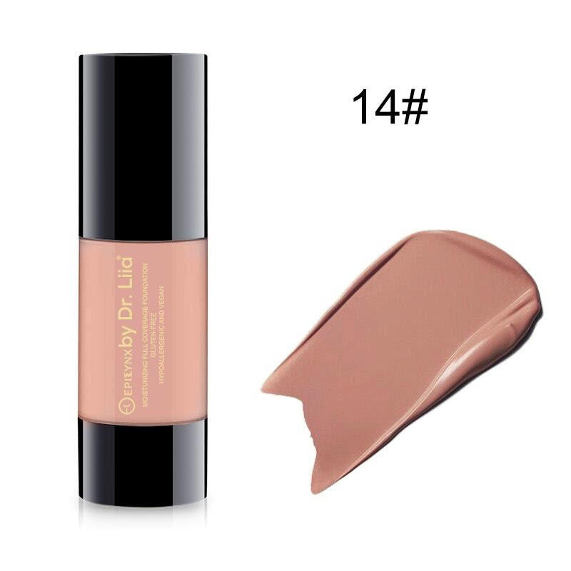 EpiLynx Breathable Full-Coverage Foundation – Dewy Finish, Hydrating, Vegan, Gluten-Free (SPF 15) foundation Rosy Brown 14