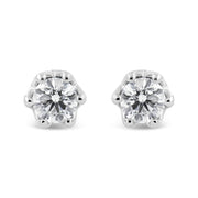 Bids.com 14K White Gold 1/2 Cttw Round Diamond Crown Stud Earring (I-J Color, I1-I2 Clarity) Earrings White Smoke White.Gold / 0.54,Yellow.Gold / 0.54