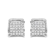 Bids.com 10K White Gold 1/2 Cttw Princess Cut Diamond Square Shaped Multi Stone Stud Earrings (H-I Color, SI1-SI2 Clarity) Earrings Light Gray White.Gold / 0.5