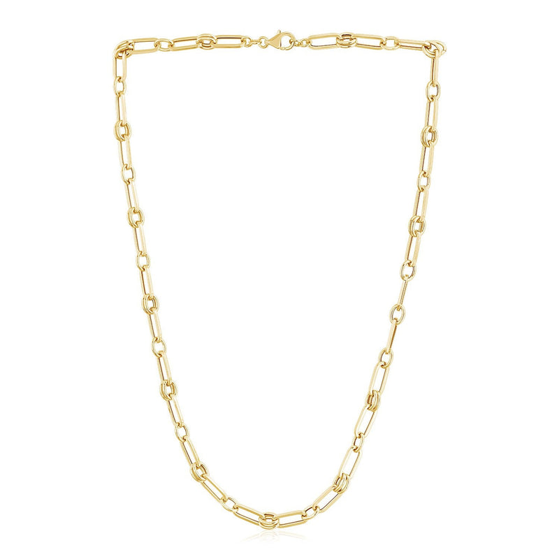 Bids.com 14k Yellow Gold High Polish Paperclip Rondel Link Chain Necklaces White Smoke 18 / Yellow Gold