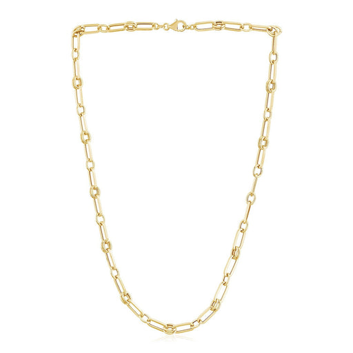 Bids.com 14k Yellow Gold High Polish Paperclip Rondel Link Chain Necklaces White Smoke 18 / Yellow Gold