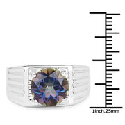 Bids.com 4.75 Carat Genuine Mystic Topaz .925 Sterling Silver Ring Rings White Smoke size 12.50,size 13.00,size 14.00,size 9.00,size 11.00,size 12.00,size 6.00,size 7.00,size 8.00,size 10.00
