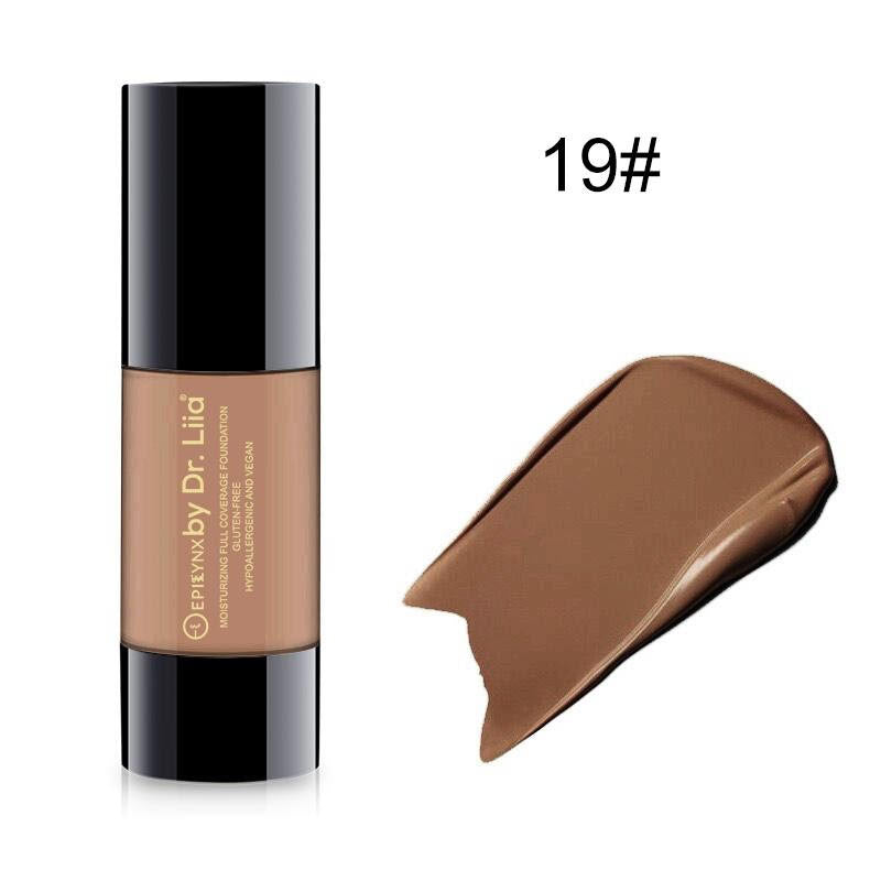 EpiLynx Breathable Full-Coverage Foundation – Dewy Finish, Hydrating, Vegan, Gluten-Free (SPF 15) foundation Dim Gray 19