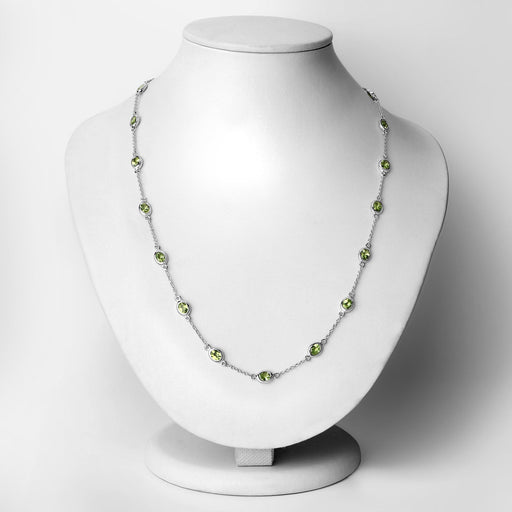 Bids.com 6.30 Carat Genuine Peridot .925 Sterling Silver Necklace Necklaces Lavender size 18.00