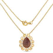 Bids.com 14K Yellow Gold Plated 5.14 Carat Genuine Red Droozi and Citrine .925 Sterling Silver Pendant Pendants White Smoke
