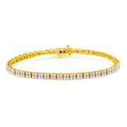Bids.com 14K Yellow Gold Plated .925 Sterling Silver 3.0 Cttw Diamond Link Bracelet (K-L Color, I2-I3 Clarity) - 7.25" Bracelets White Smoke Yellow.Sterling Silver / 7.25