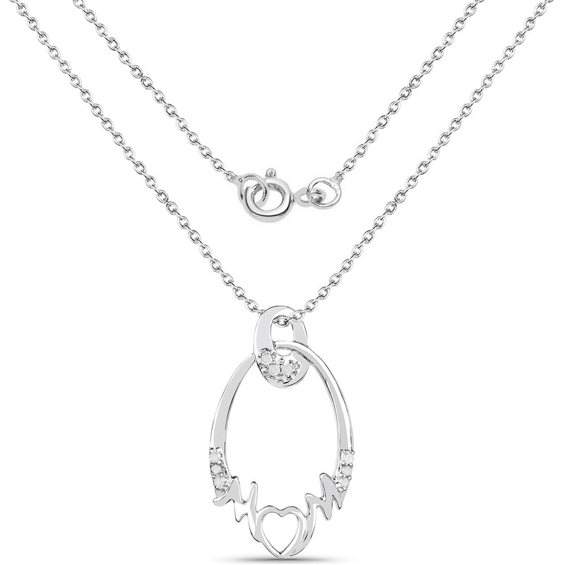 Bids.com 0.14 Carat Genuine White Diamond .925 Sterling Silver Pendant Pendants White Smoke