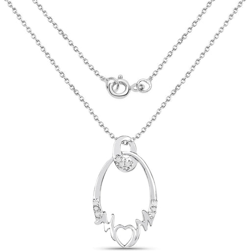 Bids.com 0.14 Carat Genuine White Diamond .925 Sterling Silver Pendant Pendants White Smoke