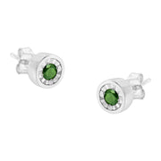 Bids.com .925 Sterling Silver 1/4 Cttw Round Brilliant-Cut Green Diamond Miracle-Set Stud Earrings (Fancy Color-Enhanced, I1-I2 Clarity) Earrings White Smoke White.Sterling Silver / 0.25