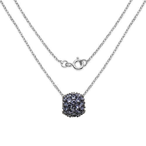 Bids.com 3.08 Carat Genuine Tanzanite .925 Sterling Silver Pendant Pendants White Smoke size 16.00
