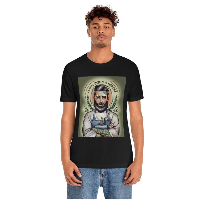 officialilovebeingabarber Unisex Jersey Short Sleeve Tee T-Shirt Rosy Brown Black / S,Black / M,Black / L,Black / XL,Black / 2XL,Black / 3XL