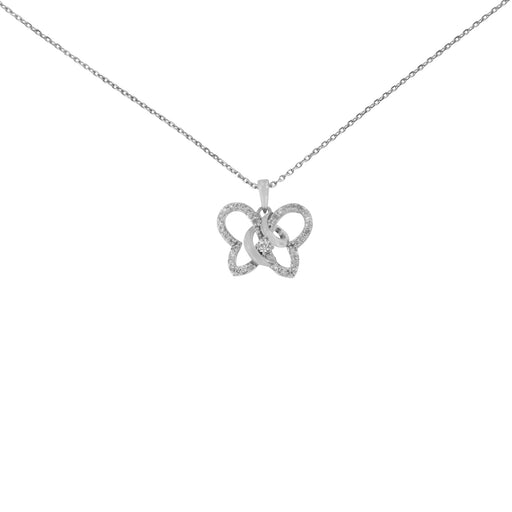 Bids.com .925 Sterling Silver 1/4 cttw Prong-Set Diamond Butterfly 18" Pendant Necklace (H-I Color, I1-I2 Clarity) Necklaces White Smoke White.Sterling Silver / 18