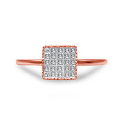 Bids.com 10K Rose Gold 1/3 Cttw Invisible Set Princess Cut Diamond Composite Square Shape Ring for Women (H-I color, I1-I2 clarity) - Size 7 Rings White Smoke 5 / Rose.Gold,8 / Rose.Gold,6 / Rose.Gold,9 / Rose.Gold,7 / Rose.Gold