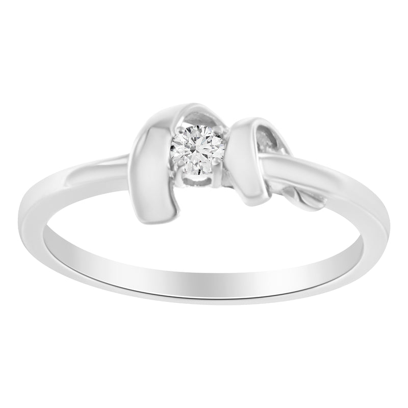 Bids.com 10K White Gold Diamond Promise Ring (1/10 Cttw, H-I Color, SI2-I1 Clarity) - Size 6 Rings White Smoke 7 / White.Gold,8 / White.Gold,6 / White.Gold