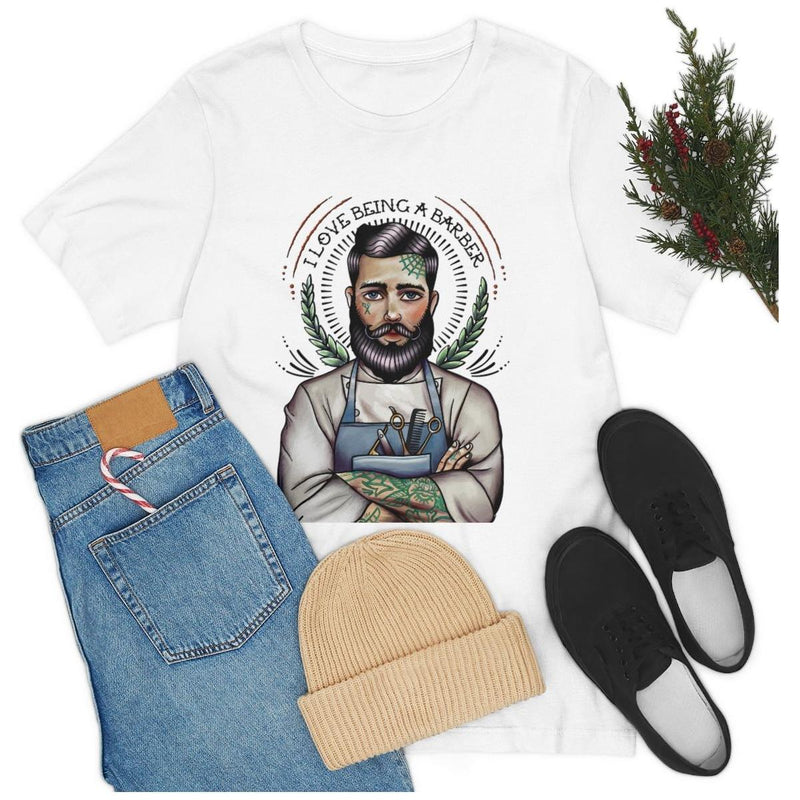 officialilovebeingabarber Unisex Jersey Short Sleeve Tee T-Shirt Dark Slate Gray White / S,White / M,White / L,White / XL,White / 2XL,White / 3XL