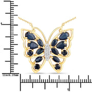 Bids.com 2.94 Carat Genuine Blue Sapphire and White Zircon .925 Sterling Silver Necklace Necklaces White Smoke