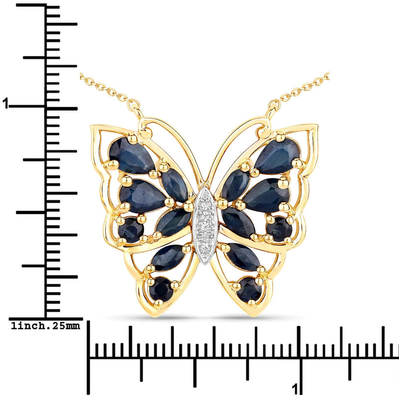 Bids.com 2.94 Carat Genuine Blue Sapphire and White Zircon .925 Sterling Silver Necklace Necklaces White Smoke