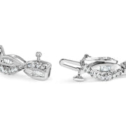 Bids.com 14K White Gold 2.00 Cttw Diamond Swirl and Pear Shape Link Bracelet (I-J Color, I2-I3 Clarity) - 7" Bracelets White Smoke White.Gold / 7