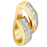 Bids.com 14K Yellow Gold 1 5/8 cttw Princess and Baguette Cut Diamond Fashion Pendant Necklace (G-H, VS2-SI1) Necklaces White Smoke Yellow.Gold / 18