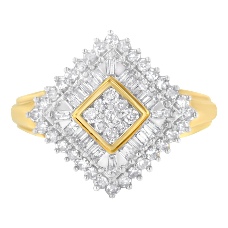 Bids.com 10K Yellow Gold Diamond Ballerina Ring (1 Cttw, I-J Color, I1-I2 Clarity) - Size 7 Rings White Smoke 7 / Yellow.Gold,6 / Yellow.Gold,8 / Yellow.Gold