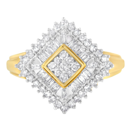 Bids.com 10K Yellow Gold Diamond Ballerina Ring (1 Cttw, I-J Color, I1-I2 Clarity) - Size 7 Rings White Smoke 7 / Yellow.Gold,6 / Yellow.Gold,8 / Yellow.Gold