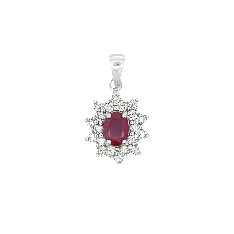 Bids.com 1.65ct Ruby Diamond Fashion Pendants 14KT White Gold Pendants White Smoke
