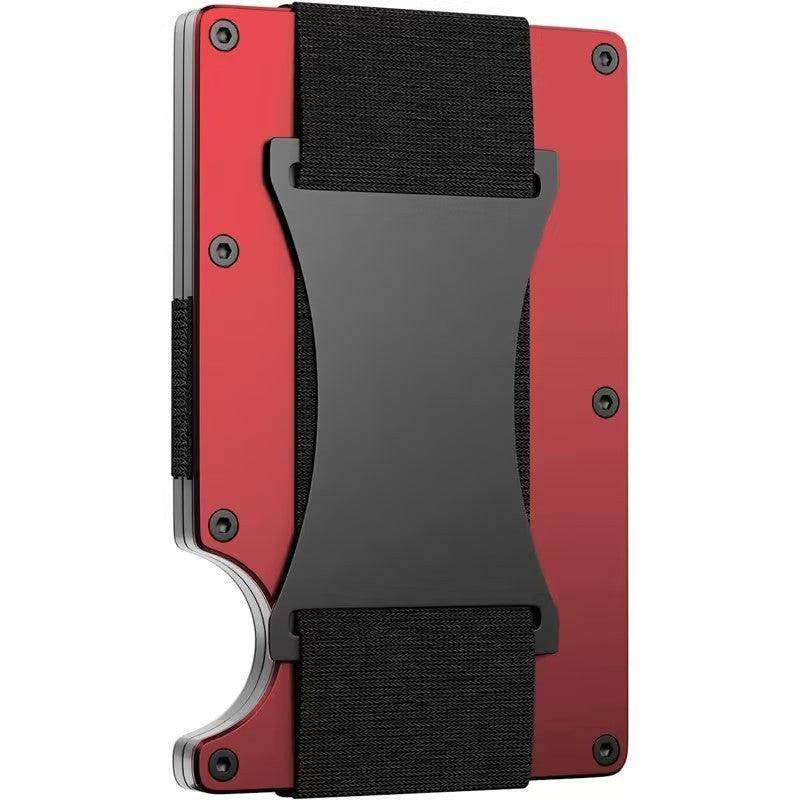 SmartPursue™ Carbon Fiber Wallet - RFID Blocking Metal Card Holder Card Wallet Black Red